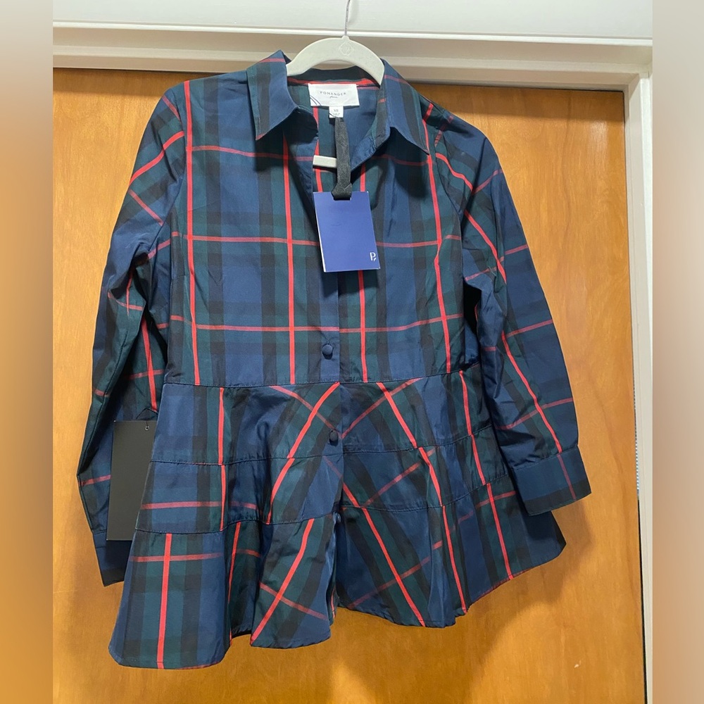 XS Pomander Place Fraser Plaid Ashlen Blouse - Picture 8 of 16